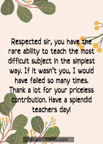 teachers day greeting card with